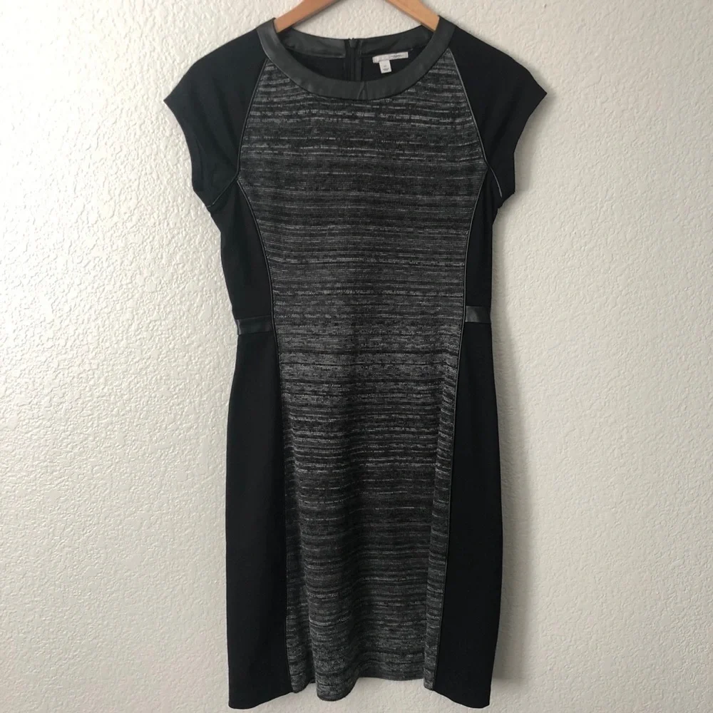 Halogen Dress Womens Tweed‎ Colorblock Sheath Career Business Office Size XS